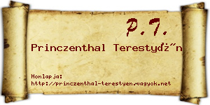 Princzenthal Terestyén névjegykártya